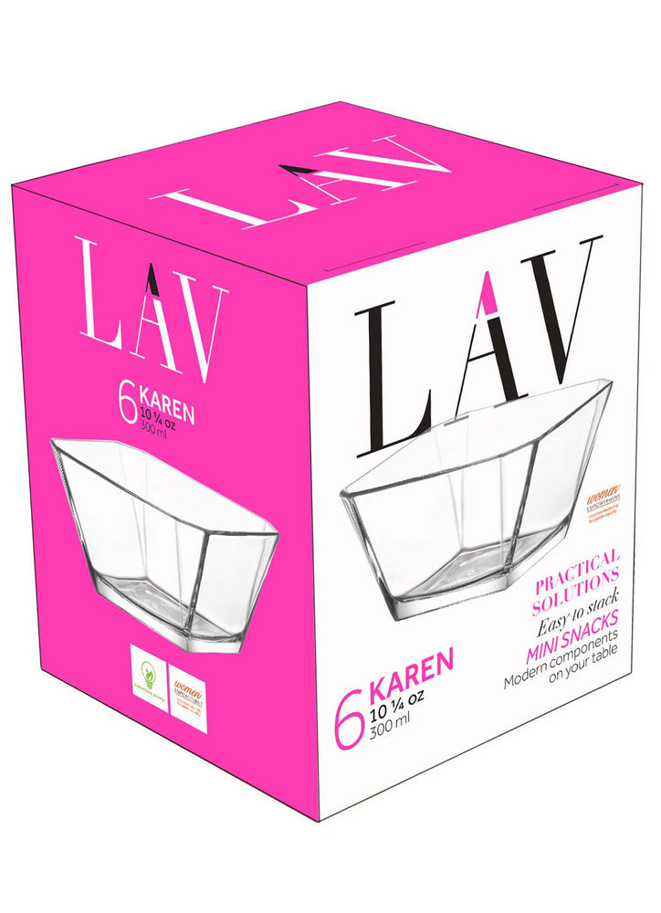LAV Karen 6-Piece Glass Serving Bowls Set, 10 oz