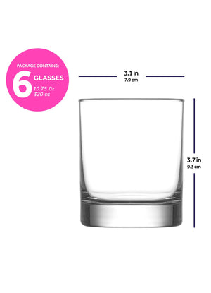 LAV Ada 6-Piece Whiskey Glasses Set, 10.75 oz