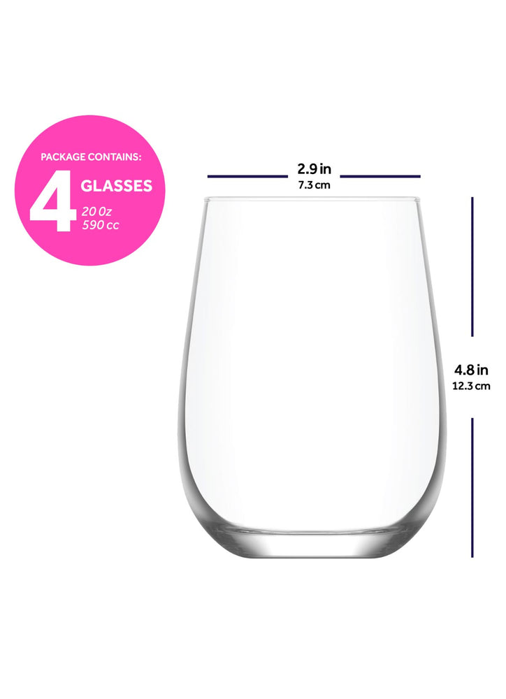 LAV Gaia 12-Piece Stemless Wine Glasses Set