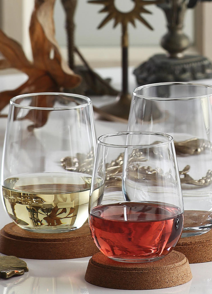 lav Stemless Red & White Wine Glasses Tumbler Set of 6 - Drinking Glassware  for Water Champagne Mart…See more lav Stemless Red & White Wine Glasses
