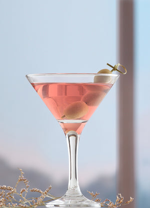 LAV Misket 12-Piece Assorted Cocktail Glassware Set, 6 Martini & 6 Margarita Glasses