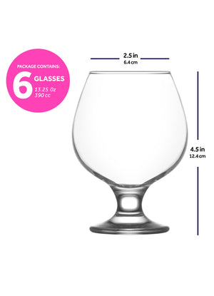 LAV Misket 6-Piece Brandy & Cognac Glasses, 13.25 oz