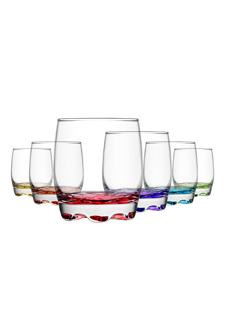 LAV Drinking Glasses Set of 6, Kitchen Durable Tumbler, Water and