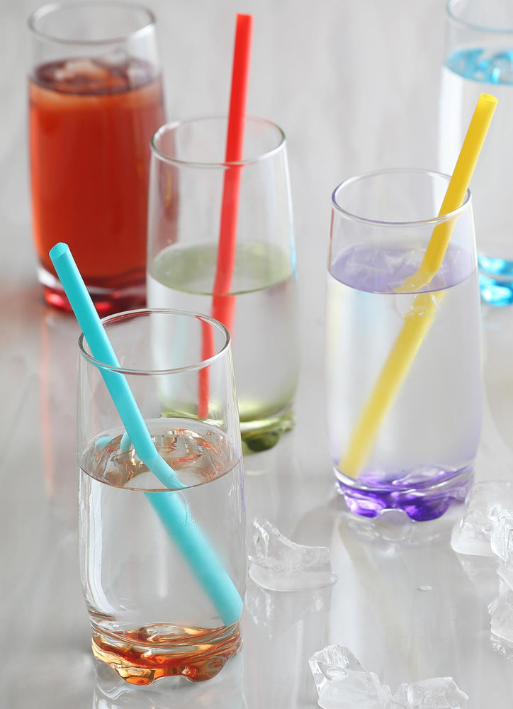 Lav Beverage Glasses Set of 6, Drinking Glasses, Highball Colorful