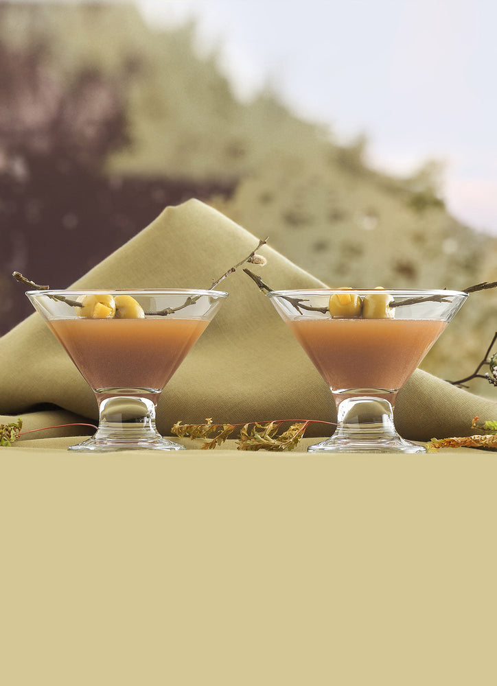 LAV Crema 6-Piece Stemless Martini Glasses & Glass Dessert Cups, 5.5 oz