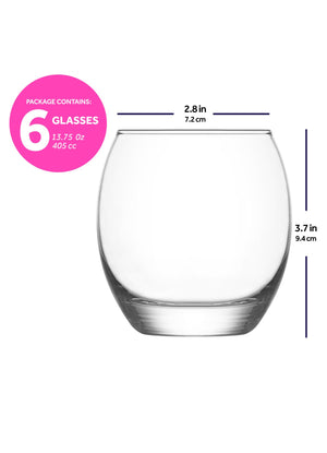 LAV Empire 12-Piece Drinking Glasses and Glass Tumblers Set, 17.25 & 13.75 oz
