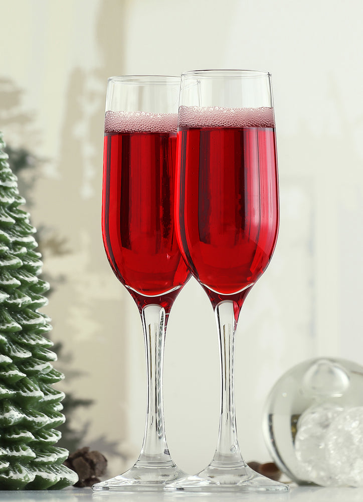 Christmas Tree Champagne Fluted Glasses Set of 4