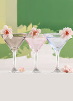 LAV Misket 6-Piece Multi Colored Martini Cocktail Glasses, 6 oz