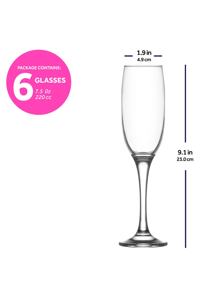 
            
                Load image into Gallery viewer, LAV Venue 6-Piece Champagne Glasses Set, 7.5 oz
            
        