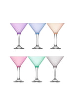 LAV Misket 6-Piece Multi Colored Martini Cocktail Glasses, 6 oz